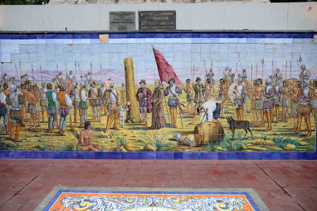 11-08 Tiled Image In Plaza Espana of the Founding Of Mendoza